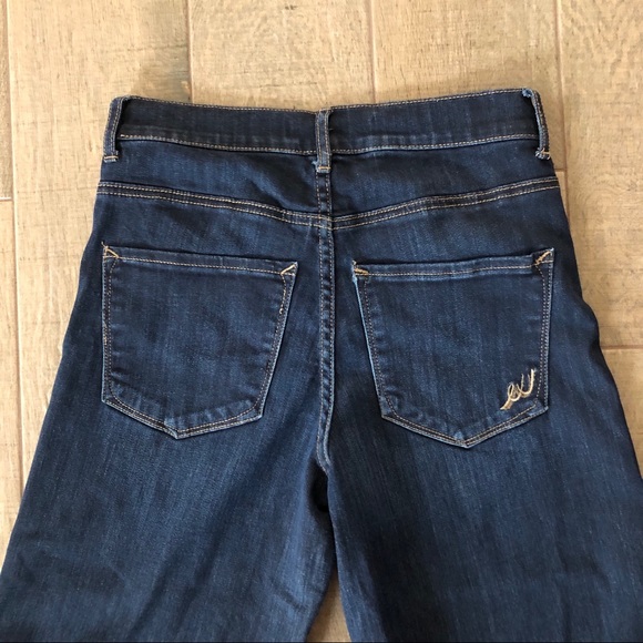 Express Dark Wash High Rise Wide Leg Crop - Picture 6 of 8